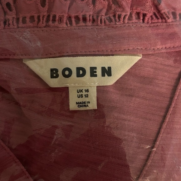 NWOT Boden Pink Lace Detail Women's Blouse - Picture 6 of 8